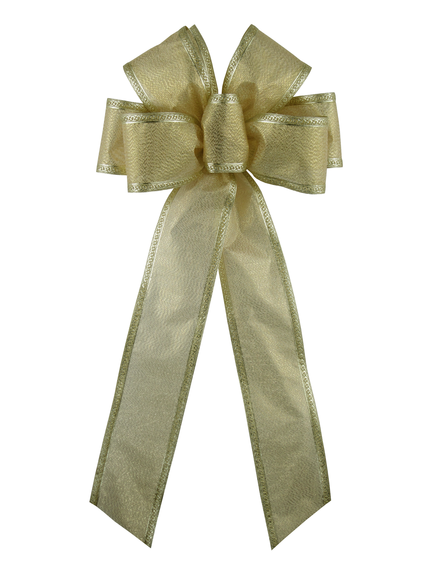 Gold Polysatin Weather Resistant, 6 loop, #40 ribbon (2.5 width), 8.5  wide with 14 long tails 12/case – Pursell Manufacturing