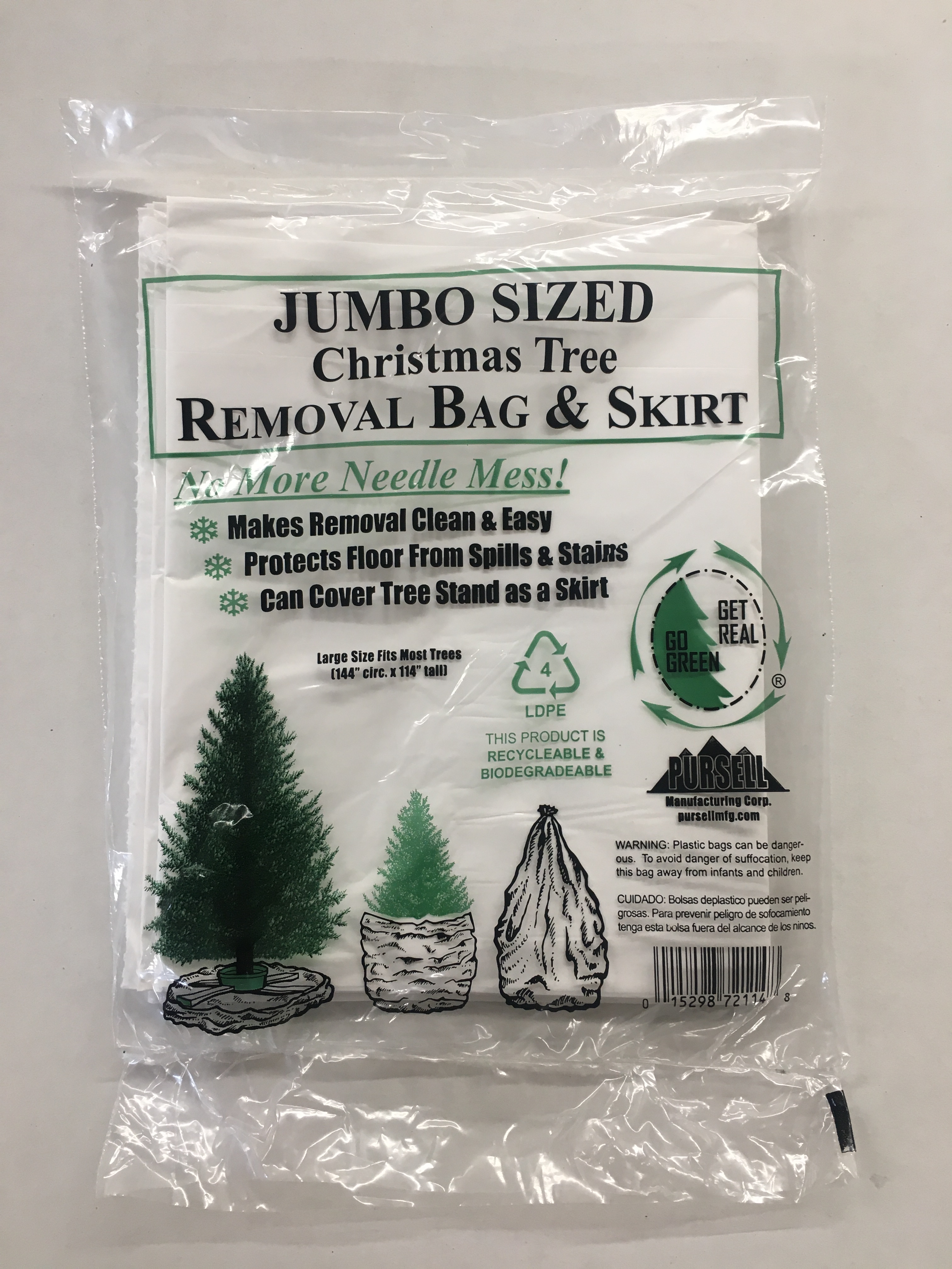 Pursell Manufacturing Christmas Tree Disposal and Storage Bag Fits Trees to 9-Feet 5-Inches Limited Edition