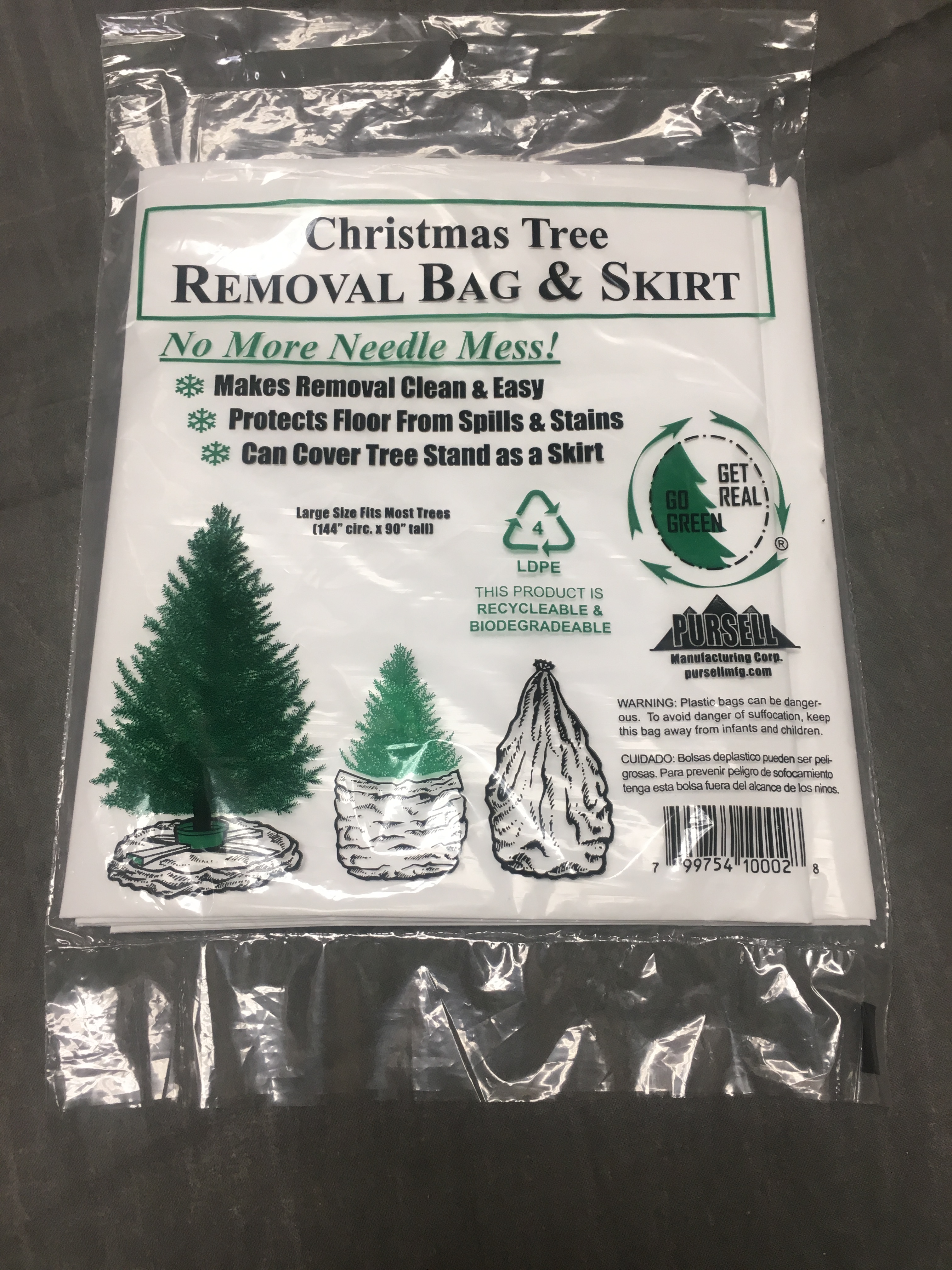 Pursell Manufacturing Christmas Tree Disposal and Storage Bag Fits Trees to 9-Feet 5-Inches Limited Edition