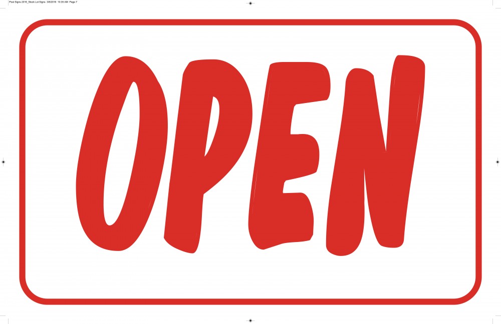 Open/Closed Sign, Double sided, 22"x14" – Pursell Manufacturing