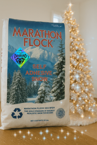 Flock Marathon Diamond, (formerly Criterion), Adhesive Snow Flock with Mica Sparkle, 25 lb bag